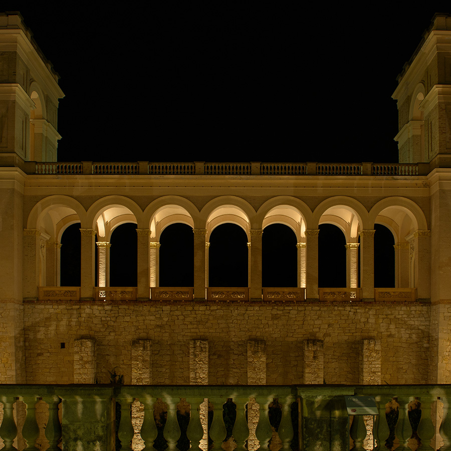 Das Schloss Belvedere während der Mondnacht