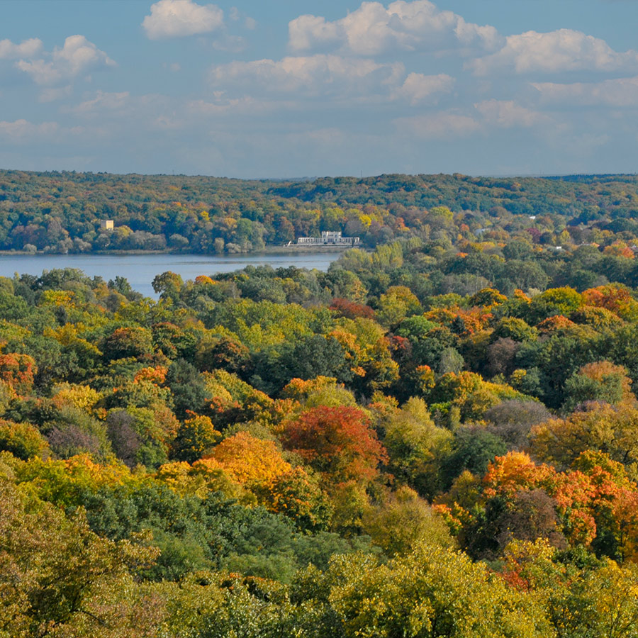 Blick vom Turm des Belvedere über den Jungfernsee