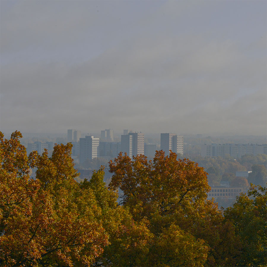 Blick vom Turm des Belvedere auf Potsdamer Plattenbauten
