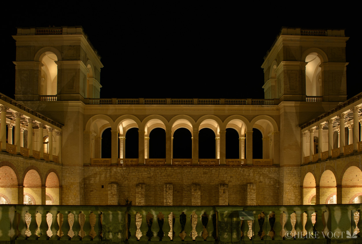 Schloss Belvedere während der Mondnacht